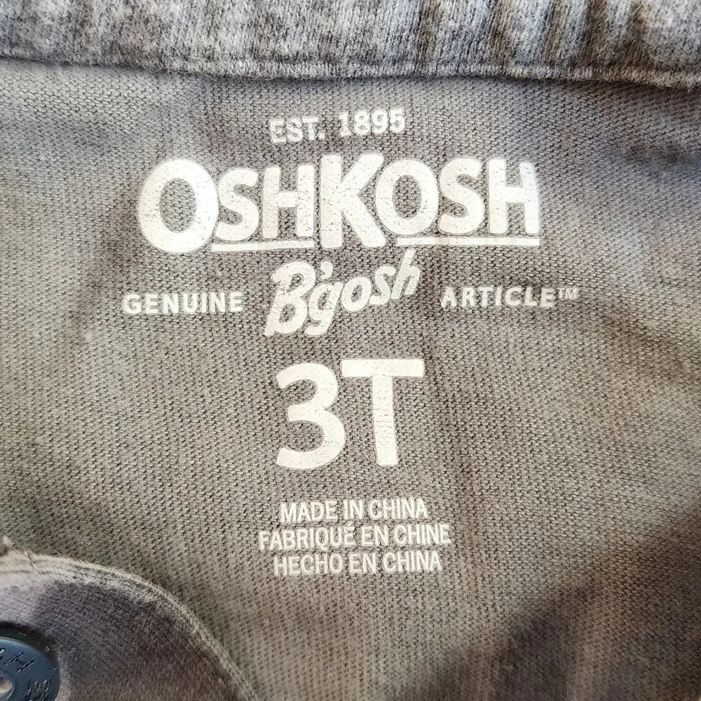 OshKosh B'gosh Gray Camo Hooded Jersey Size 3T